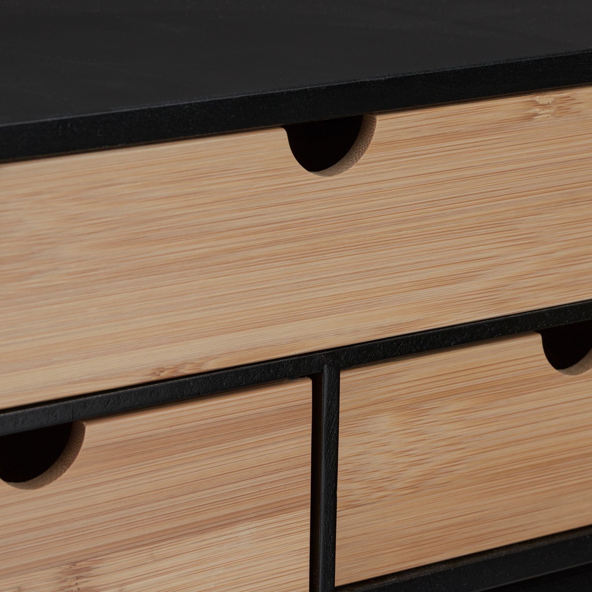 Schreibtisch Organizer mit 3 Schubladen Hellbraun-Schwarz von Relaxdays