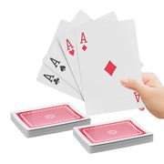 Jumbo Spielkarten 2 Decks Weiss-Rot-Schwarz von Relaxdays