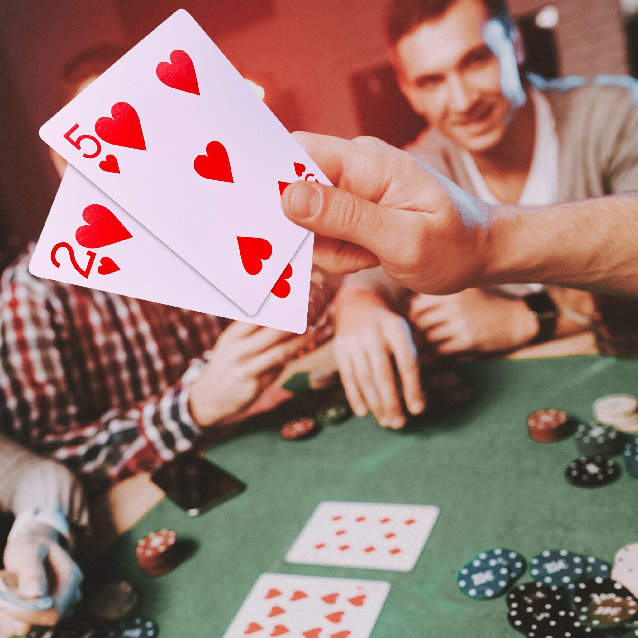Jumbo Spielkarten 2 Decks Weiss-Rot-Schwarz von Relaxdays