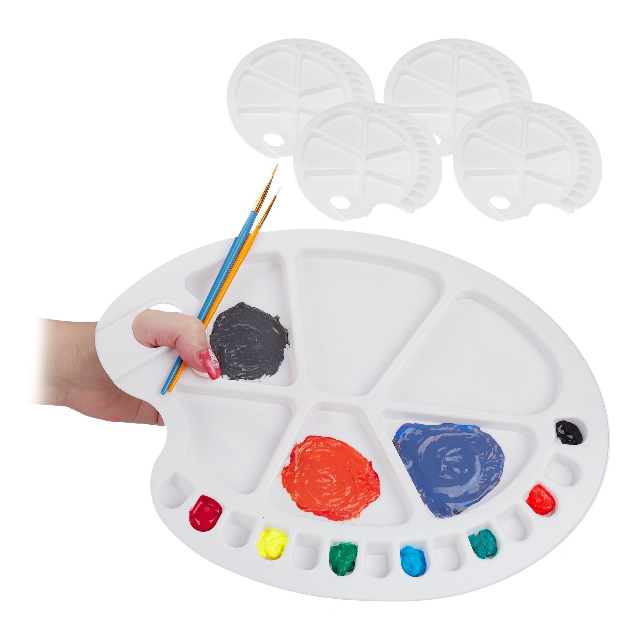 Mischpalette Kunststoff 5er-Set Weiss von Relaxdays