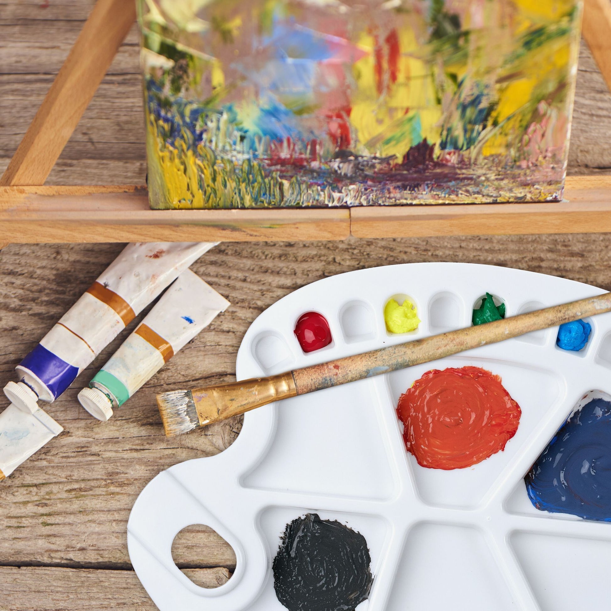Mischpalette Kunststoff 5er-Set Weiss von Relaxdays