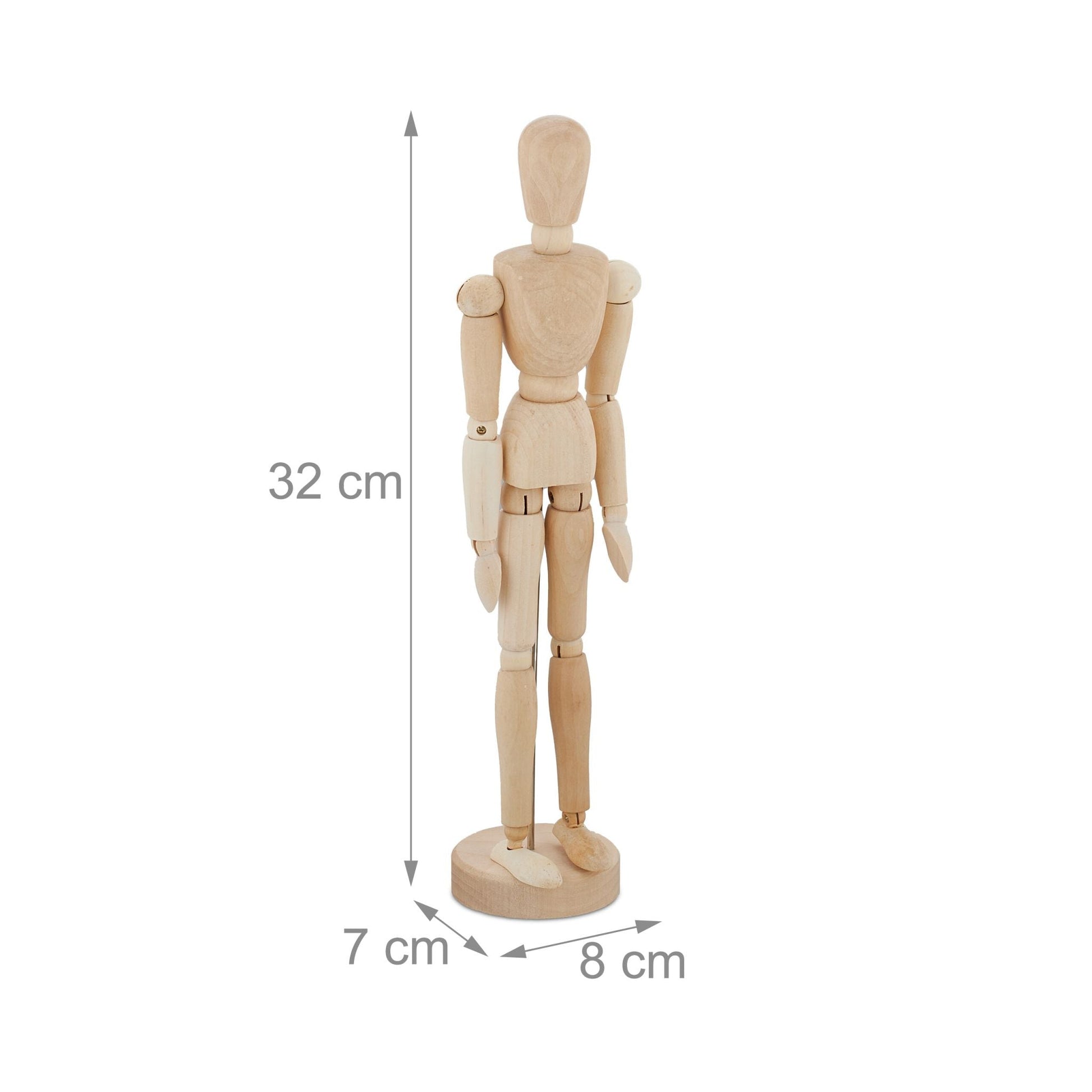 Gliederpuppe 30cm 2er-Set Hellbraun-Silber von Relaxdays
