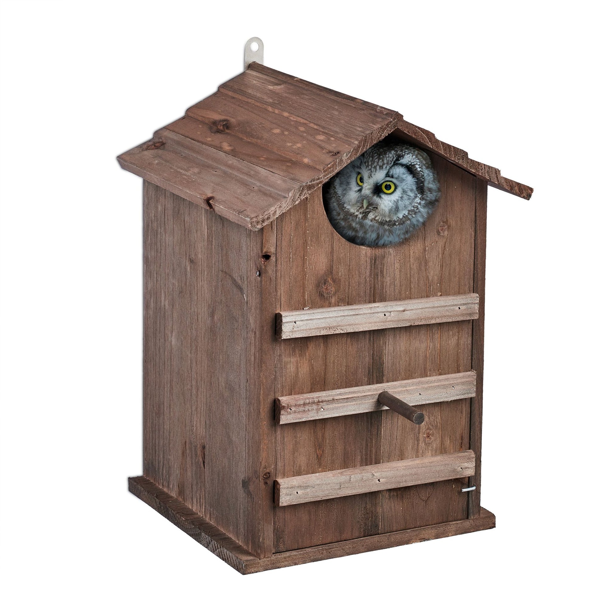 Eulen Nistkasten Holz Braun von Relaxdays