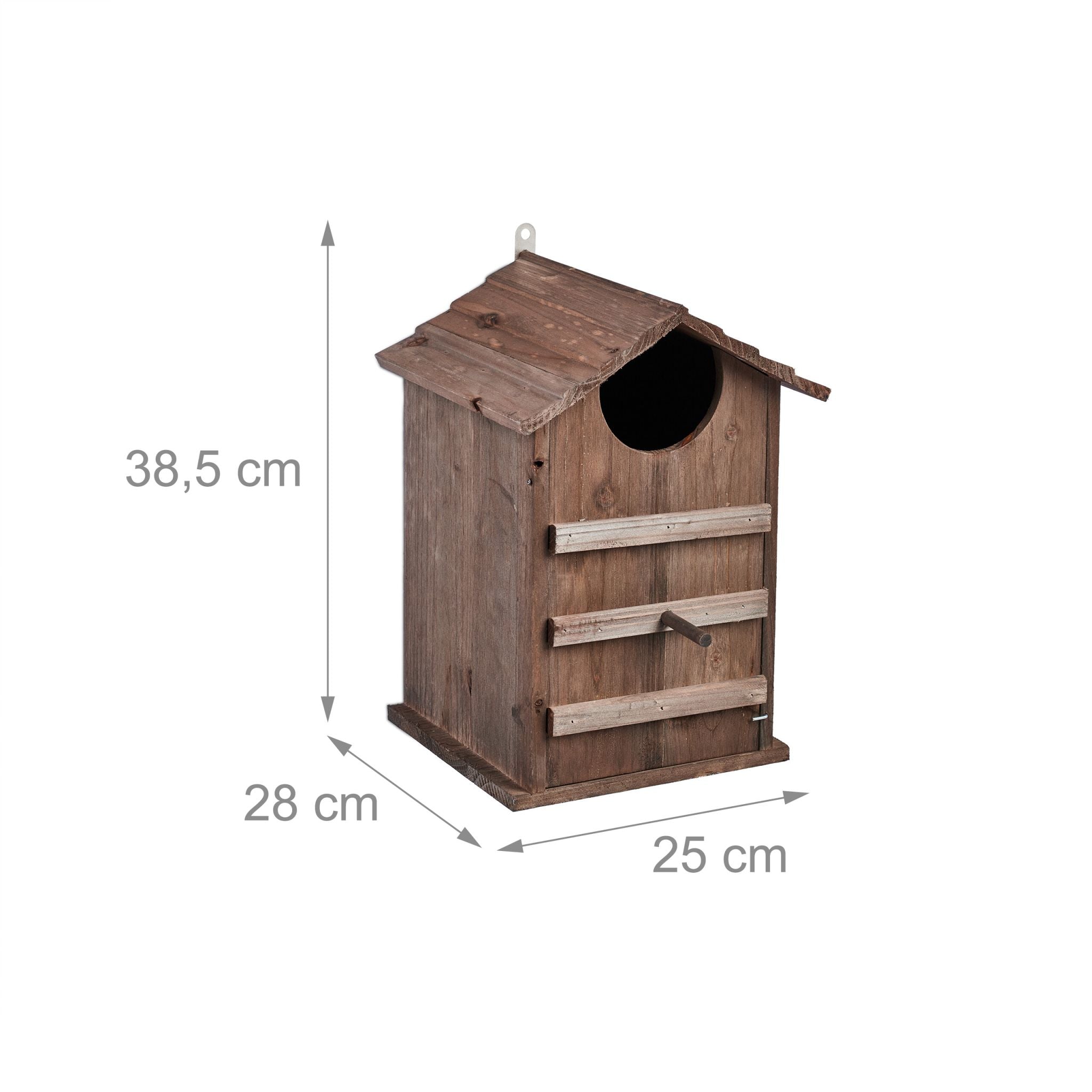 Eulen Nistkasten Holz Braun von Relaxdays