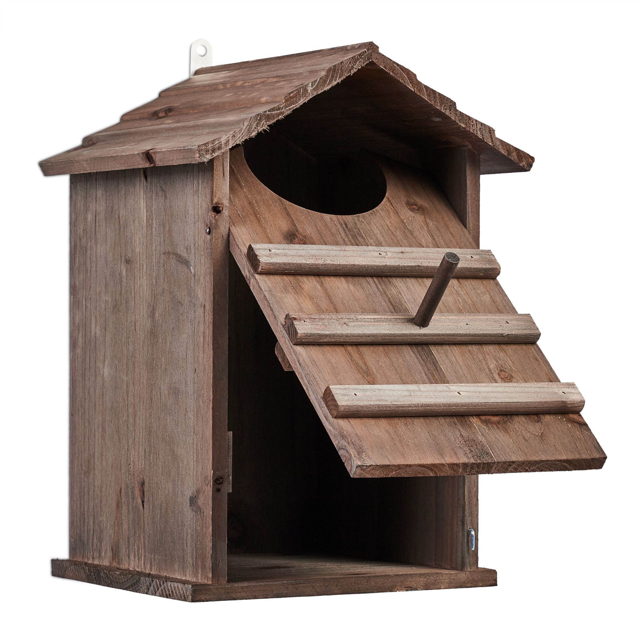 Eulen Nistkasten Holz Braun von Relaxdays