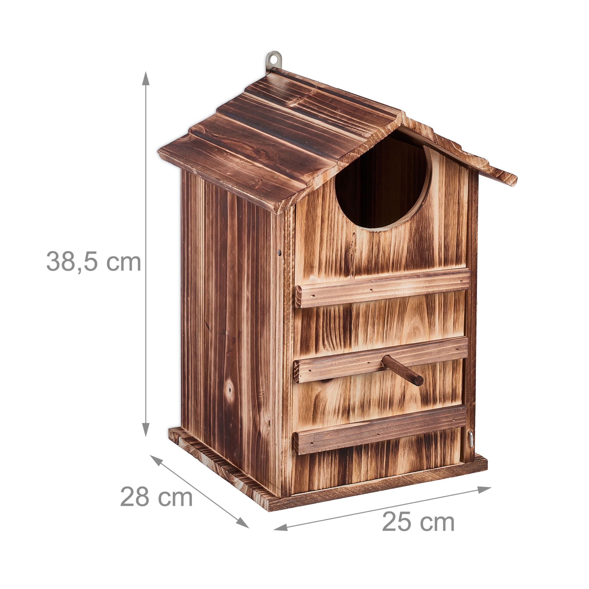 Eulen Nistkasten Holz Hellbraun von Relaxdays