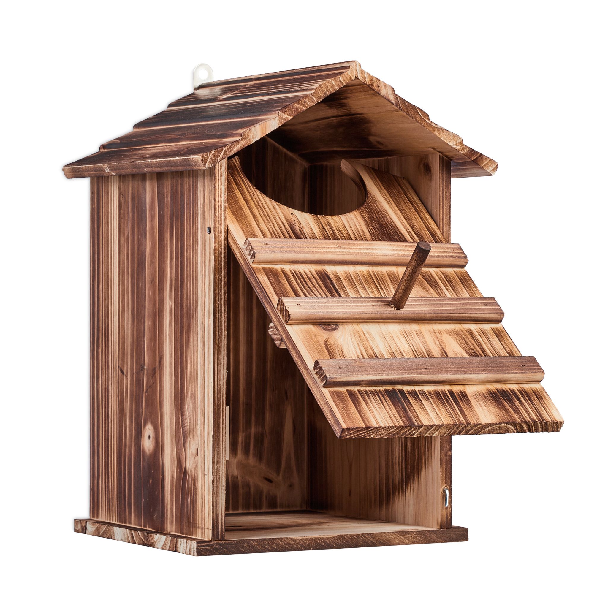 Eulen Nistkasten Holz Hellbraun von Relaxdays