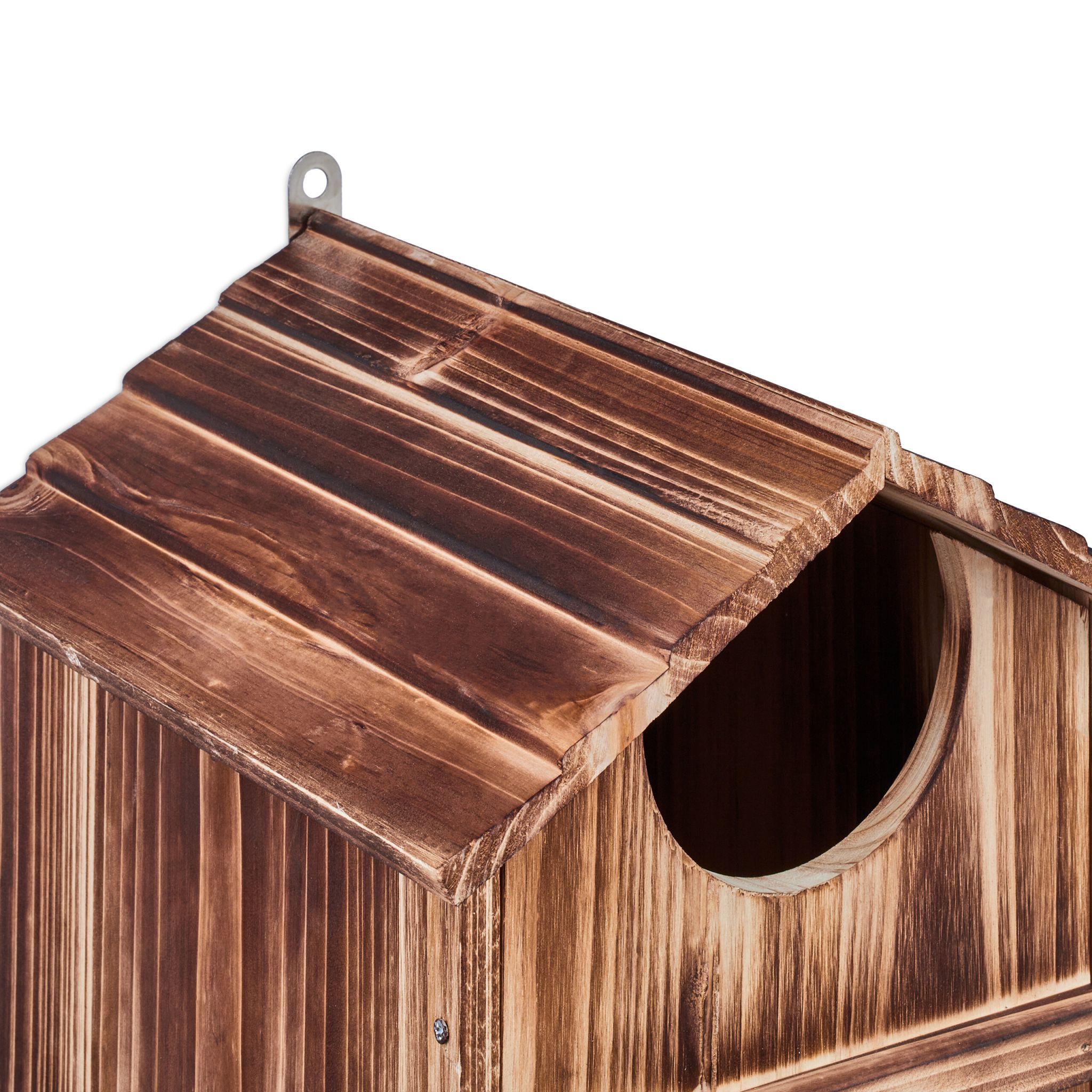 Eulen Nistkasten Holz Hellbraun von Relaxdays