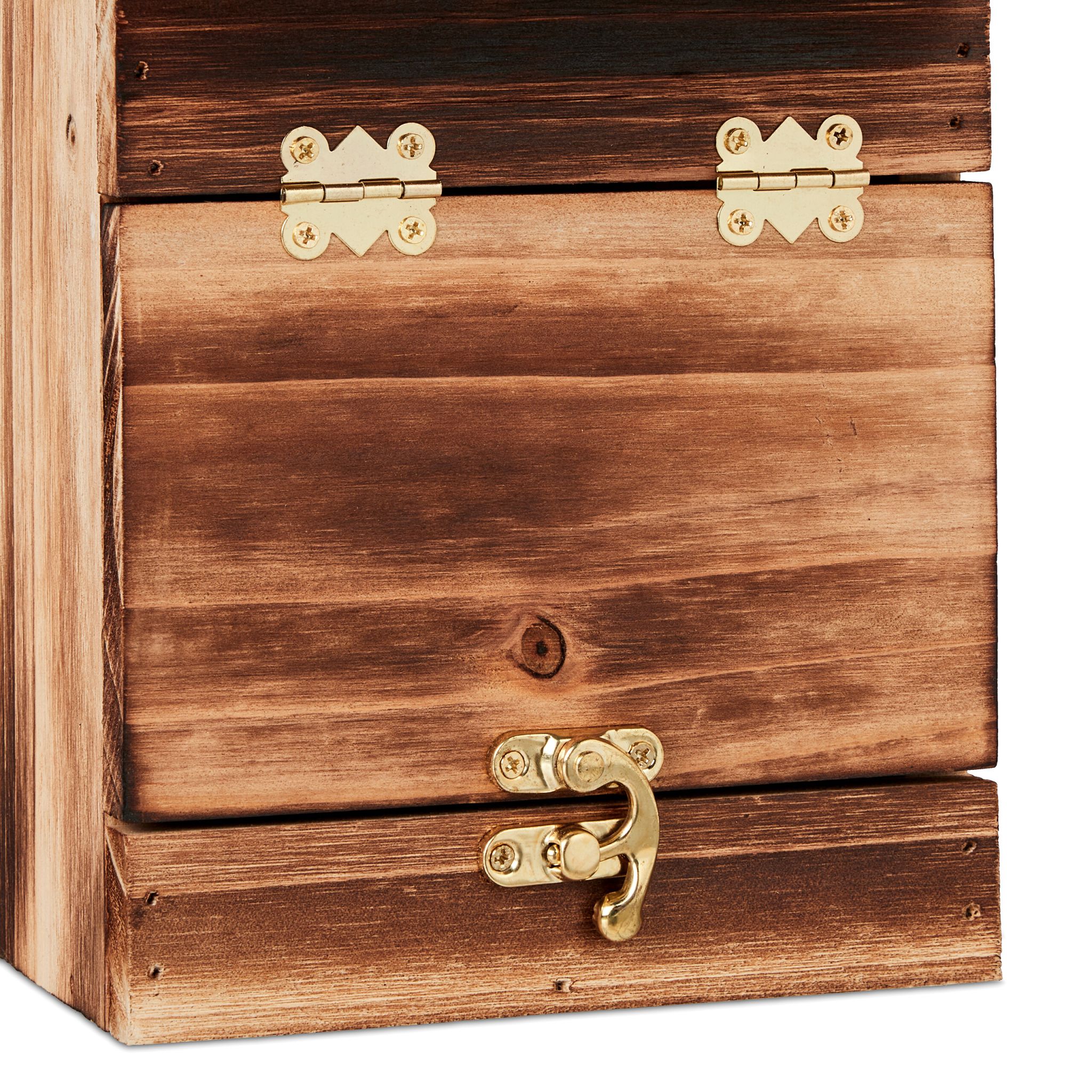 Nistkasten mit Reinigungsklappe Gold-Hellbraun von Relaxdays