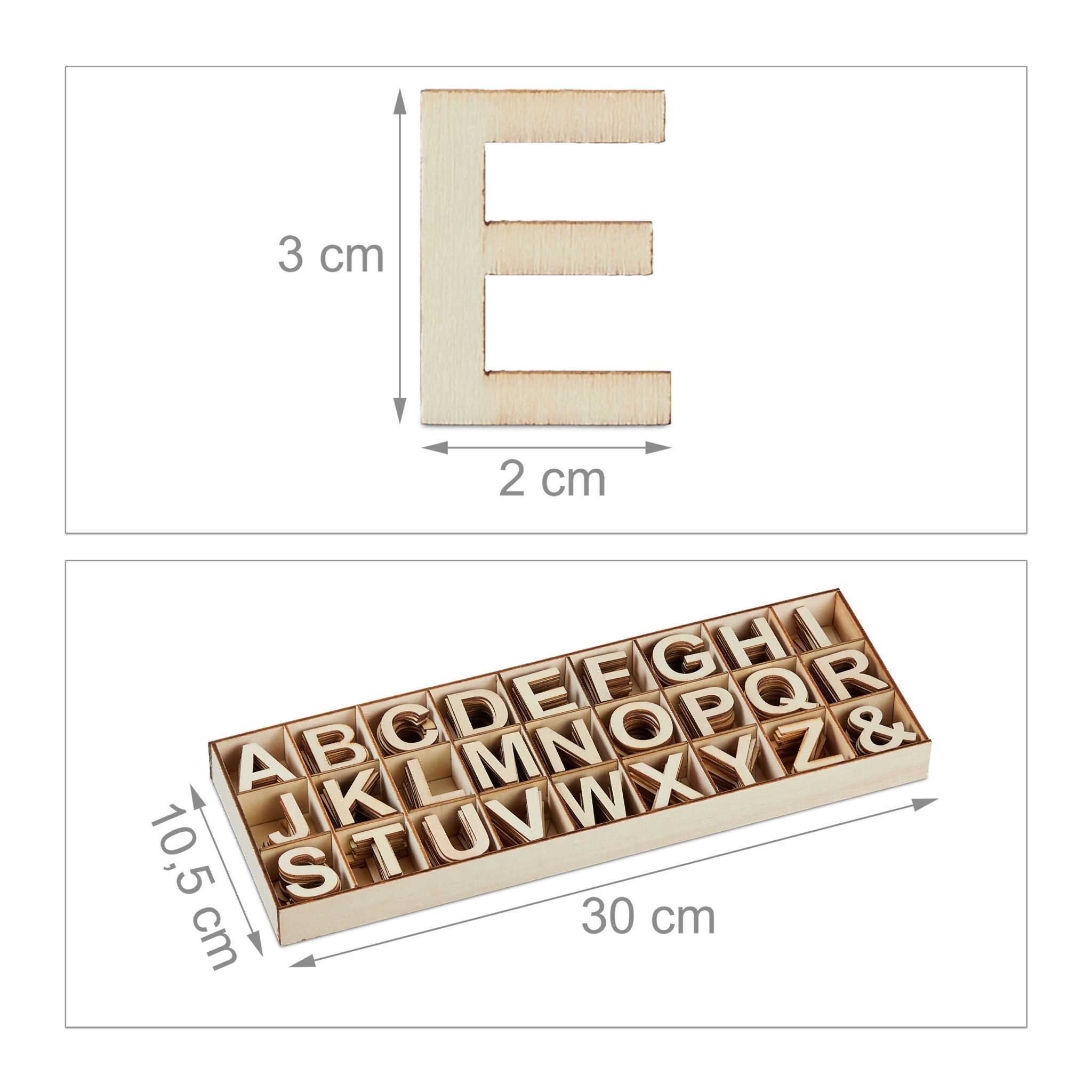 Holzbuchstaben 324er-Set Beige von Relaxdays