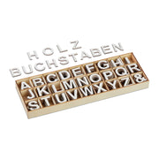 Holzbuchstaben 324er-Set Weiss-Hellbraun von Relaxdays