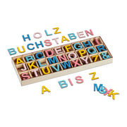 Holzbuchstaben 324er-Set Blau-Gelb-Rosa von Relaxdays