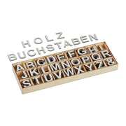 Holzbuchstaben 324er-Set Hellbraun-Grau von Relaxdays