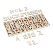 Holzbuchstaben 208er-Set Hellbraun von Relaxdays
