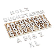 Holzbuchstaben 208er-Set Weiss von Relaxdays