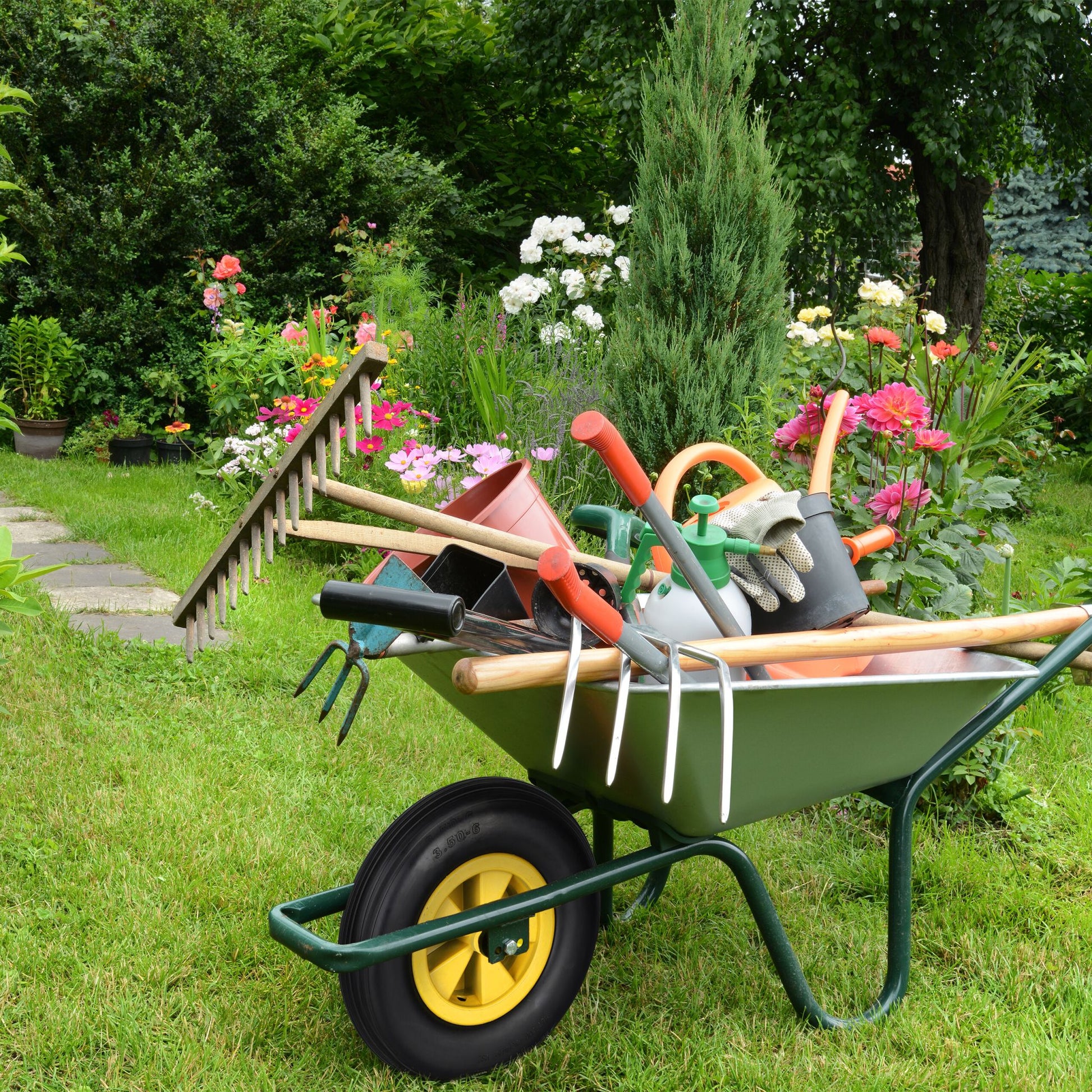 Schubkarrenrad 3.50-6 Gelb-Schwarz von Relaxdays