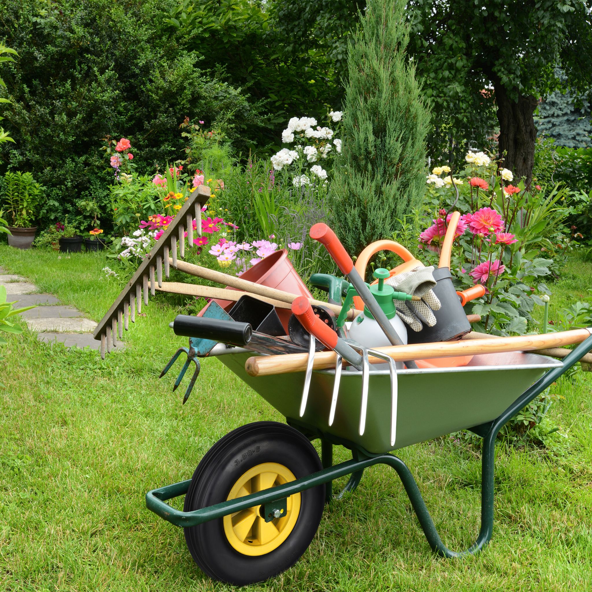 Schubkarrenrad 3.50-6 Gelb-Schwarz von Relaxdays