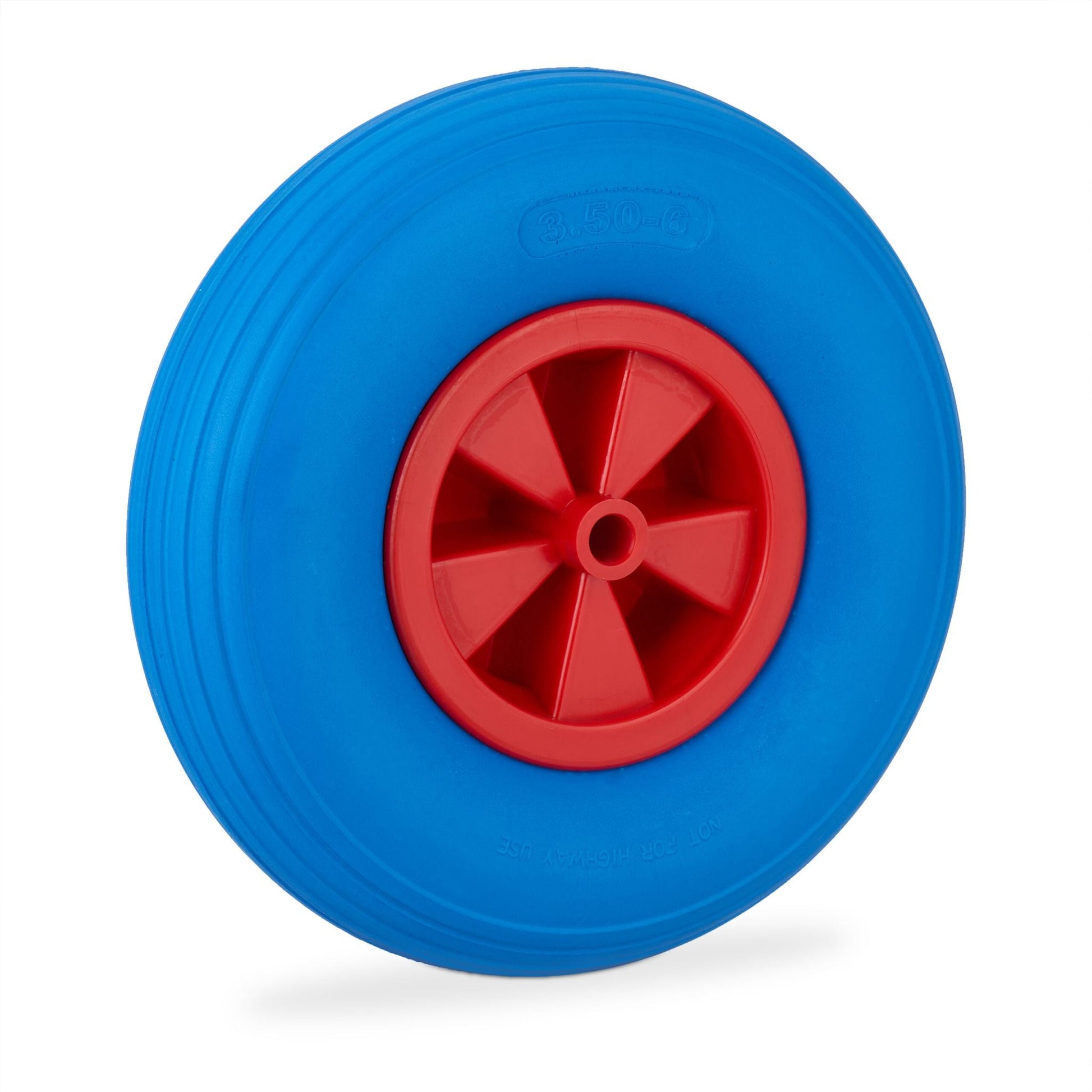 Schubkarrenrad 3.50-6 in Blau/Rot Blau-Rot von Relaxdays