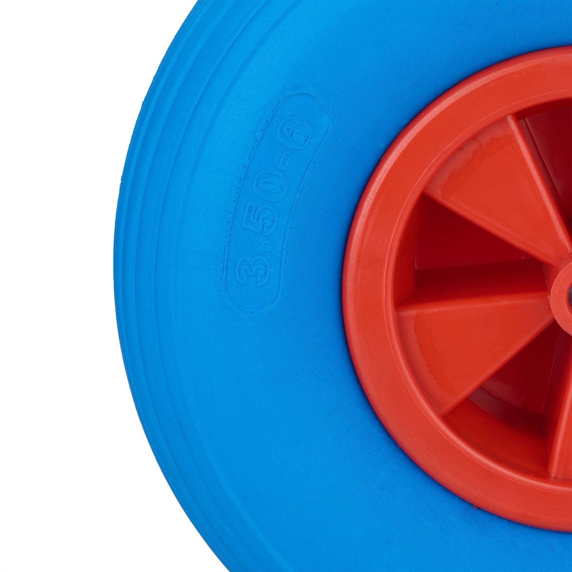 Schubkarrenrad 3.50-6 in Blau/Rot Blau-Rot von Relaxdays
