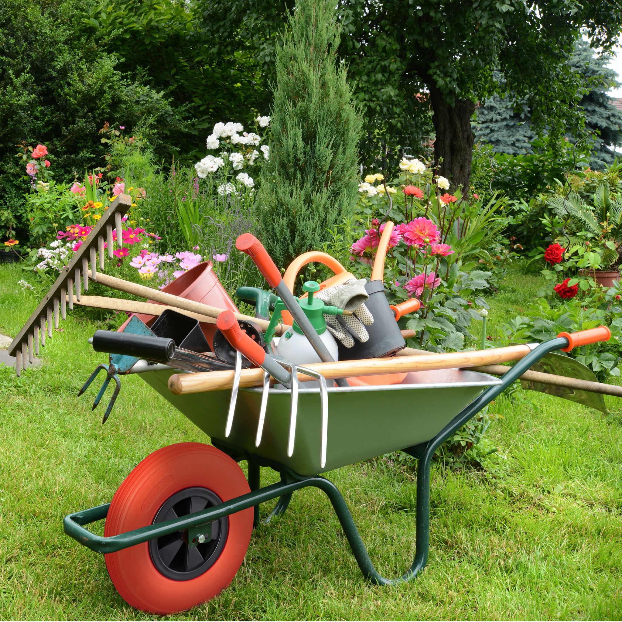 Schubkarrenrad 3.50-6 Rot-Schwarz von Relaxdays