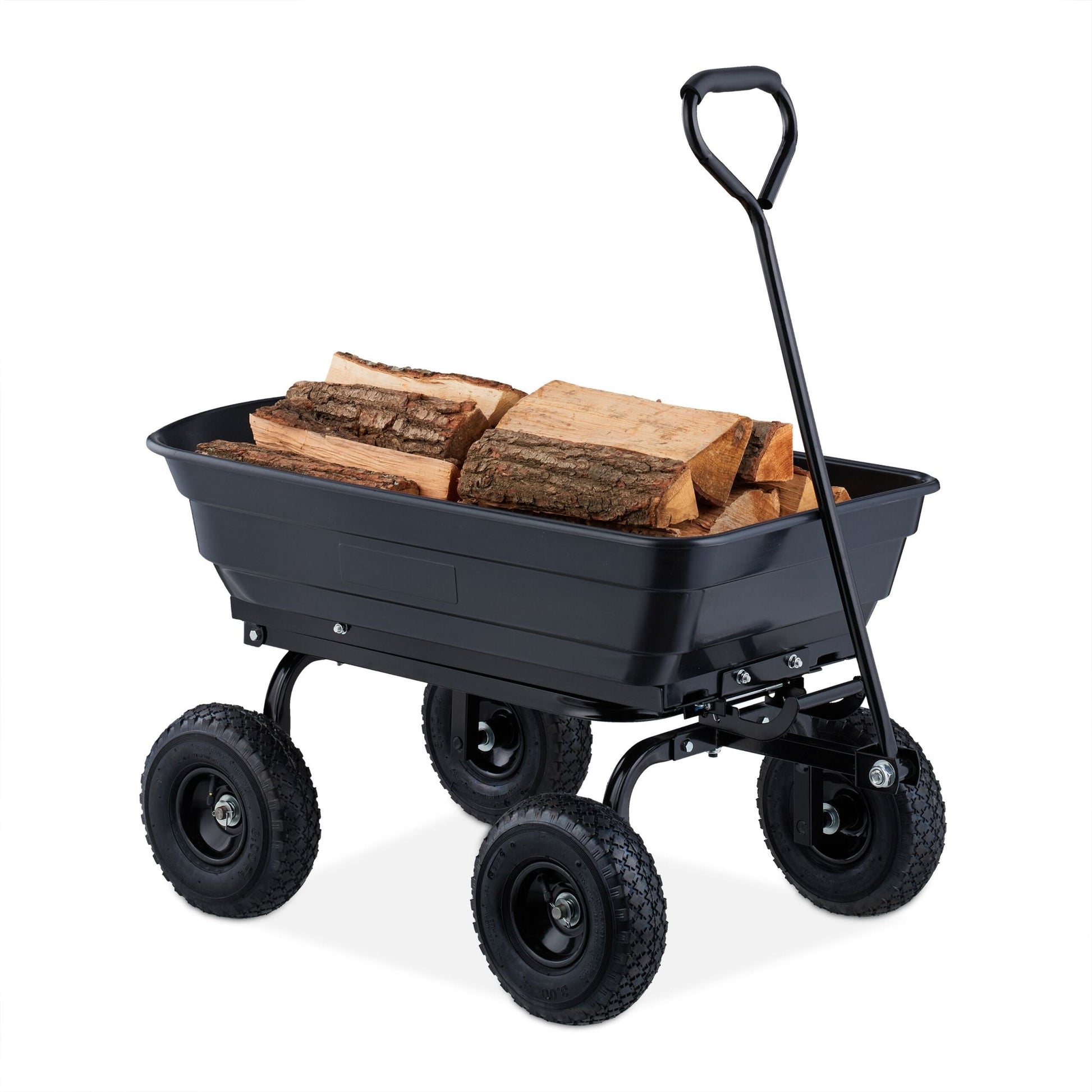 Gartenwagen mit Kippfunktion Schwarz von Relaxdays