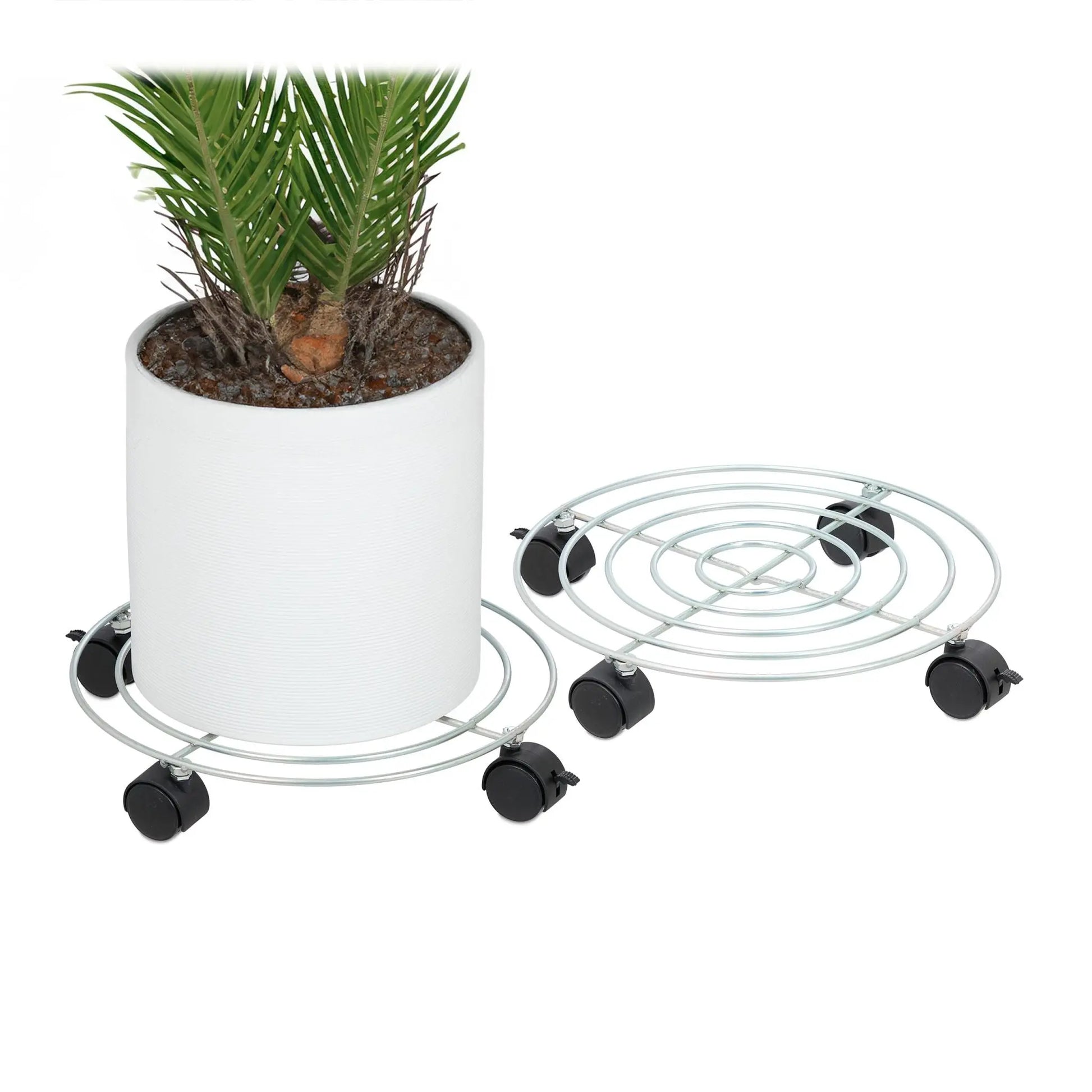 Pflanzenroller 2er-Set Schwarz-Silber von Relaxdays