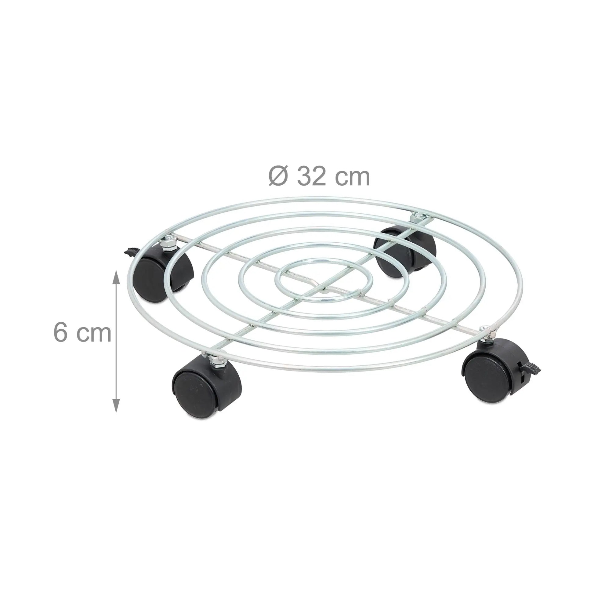 Pflanzenroller 2er-Set Schwarz-Silber von Relaxdays