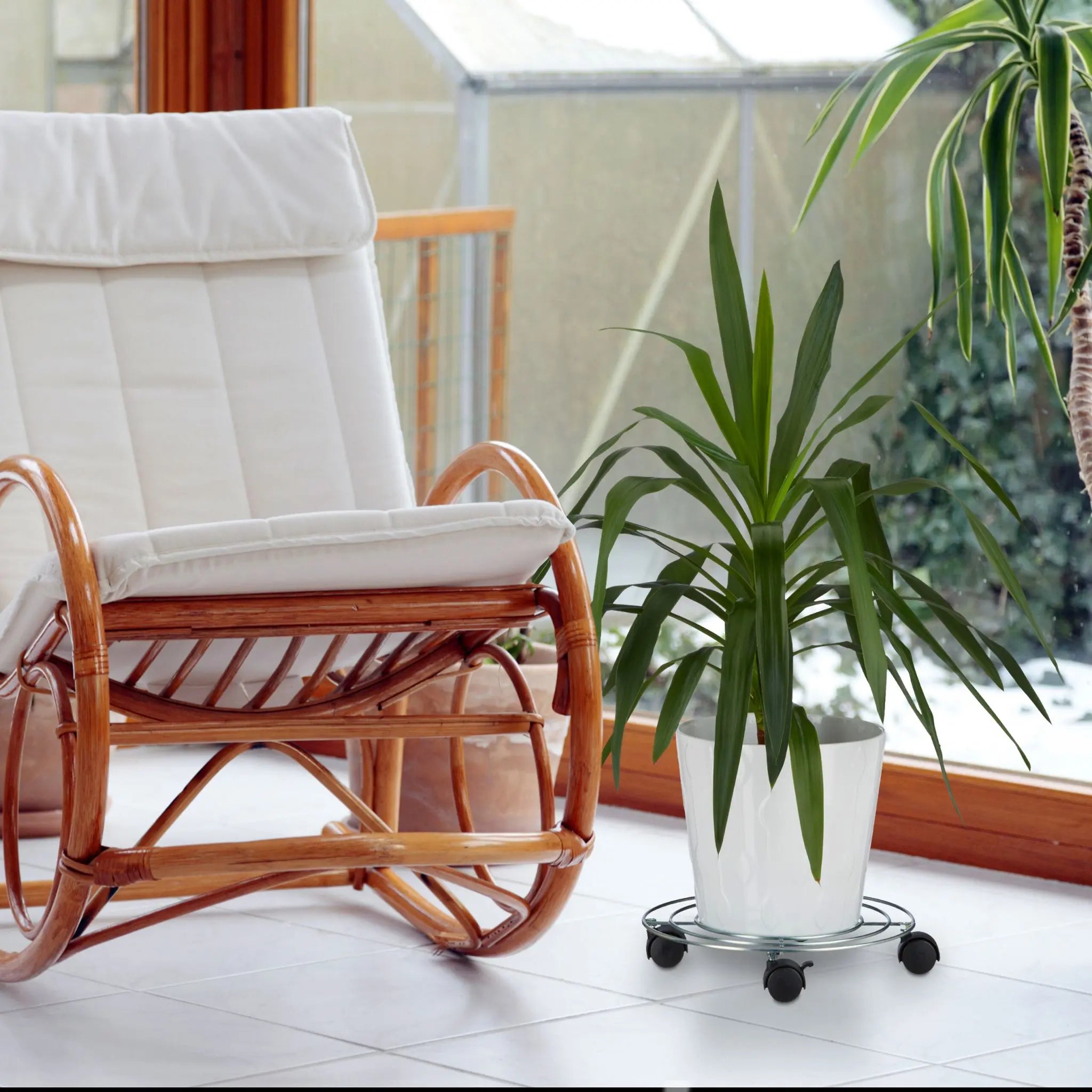 Pflanzenroller 4er-Set Schwarz-Silber von Relaxdays