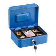 Abschliessbare Geldkassette Blau-Silber von Relaxdays