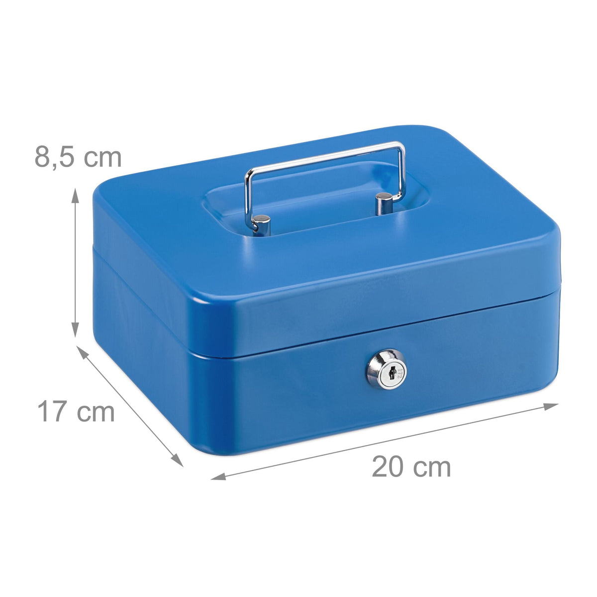 Abschliessbare Geldkassette Blau-Silber von Relaxdays
