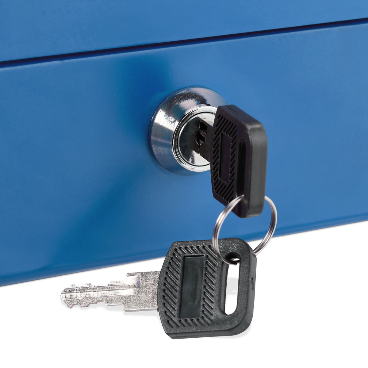 Abschliessbare Geldkassette Blau-Silber von Relaxdays