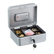 Abschliessbare Geldkassette Silber von Relaxdays