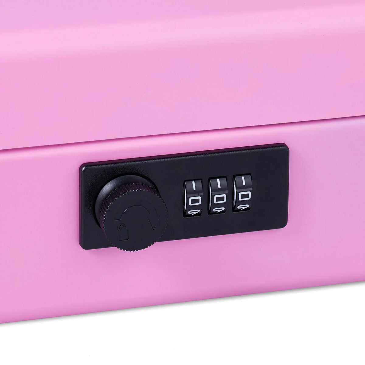 Geldkassette mit Zahlenkombination Rosa-Schwarz-Silber von Relaxdays
