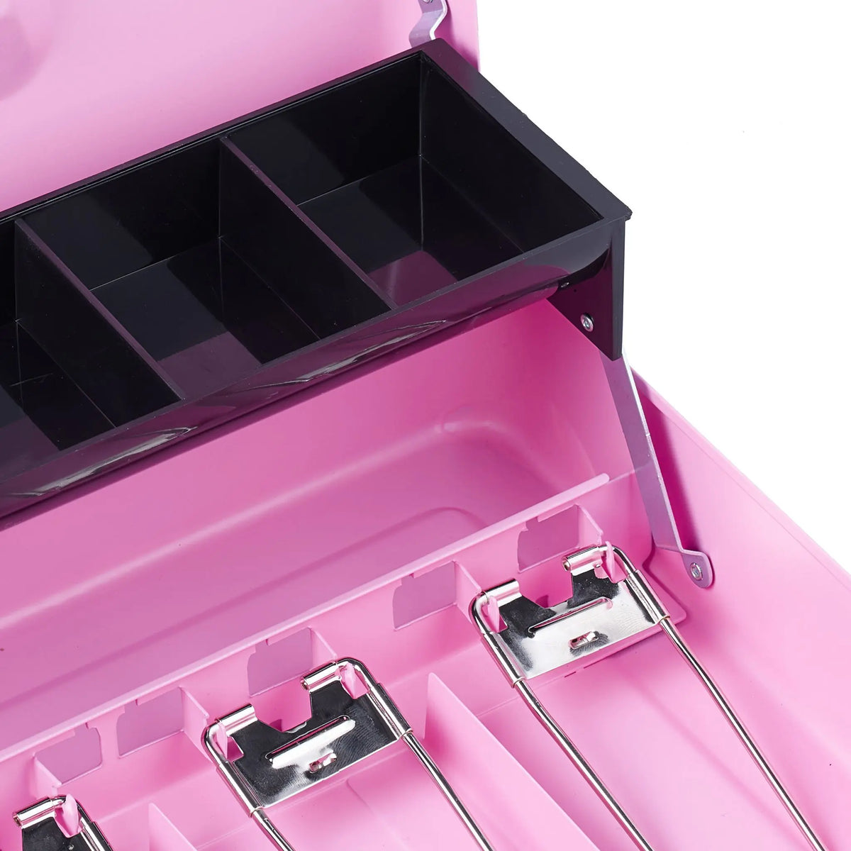 Geldkassette mit Zahlenkombination Rosa-Schwarz-Silber von Relaxdays