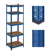 Schwerlastregal mit 5 Ebenen Blau-Hellbraun von Relaxdays