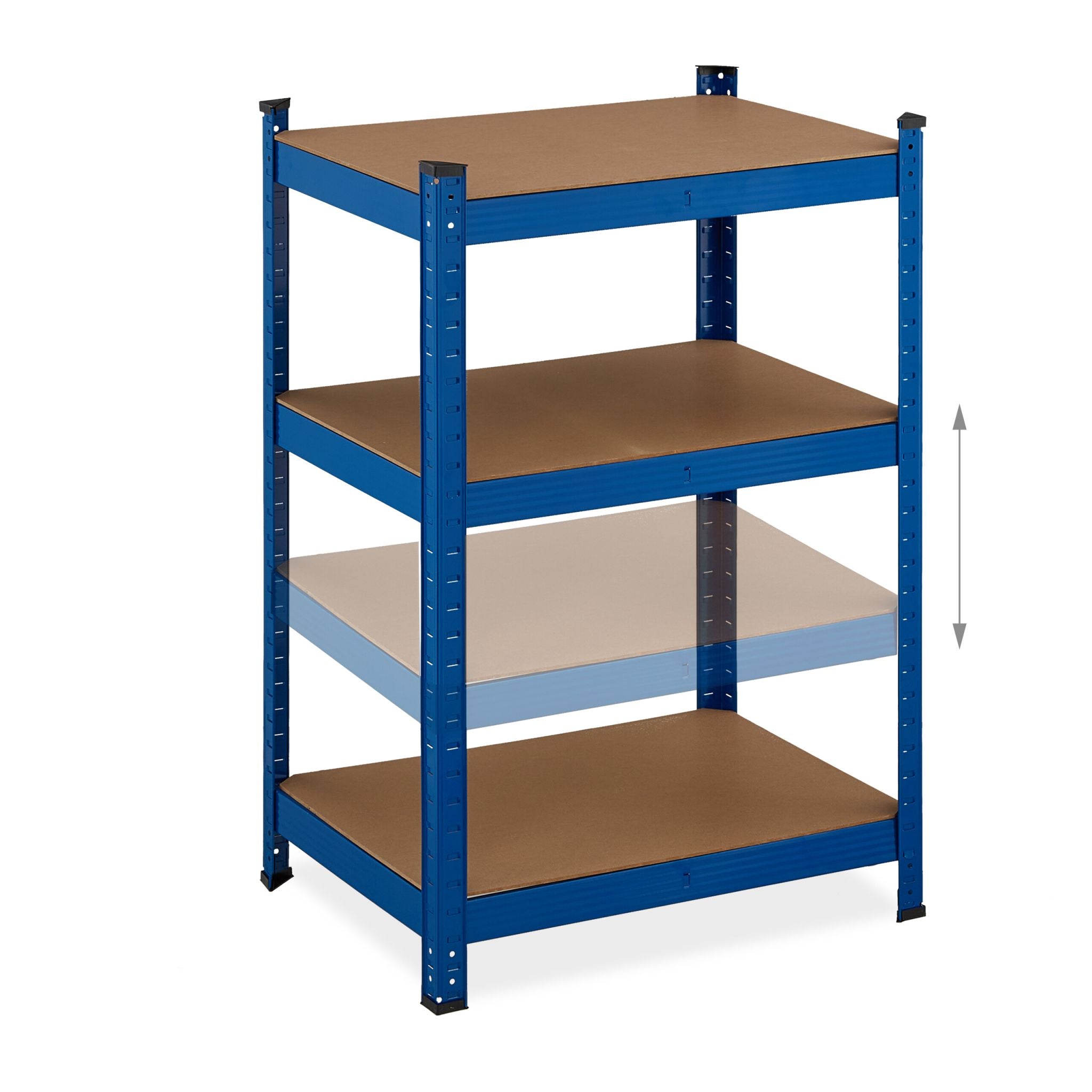 Schwerlastregal mit 5 Ebenen Blau-Hellbraun von Relaxdays