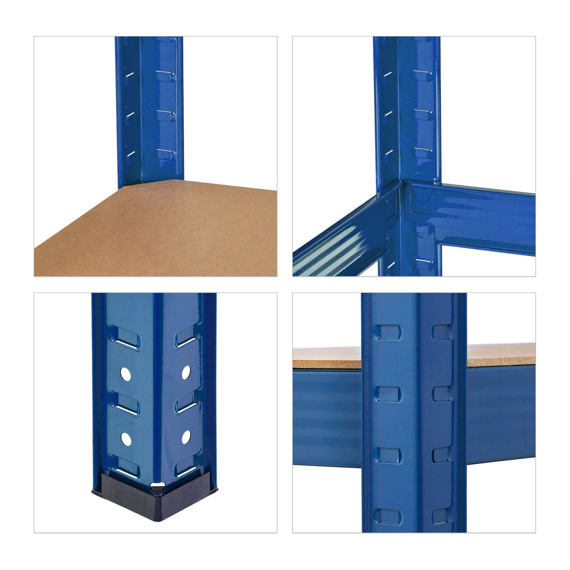 Schwerlastregal mit 5 Ebenen Blau-Hellbraun von Relaxdays