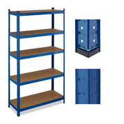 Schwerlastregal mit 5 Ebenen Blau-Hellbraun von Relaxdays