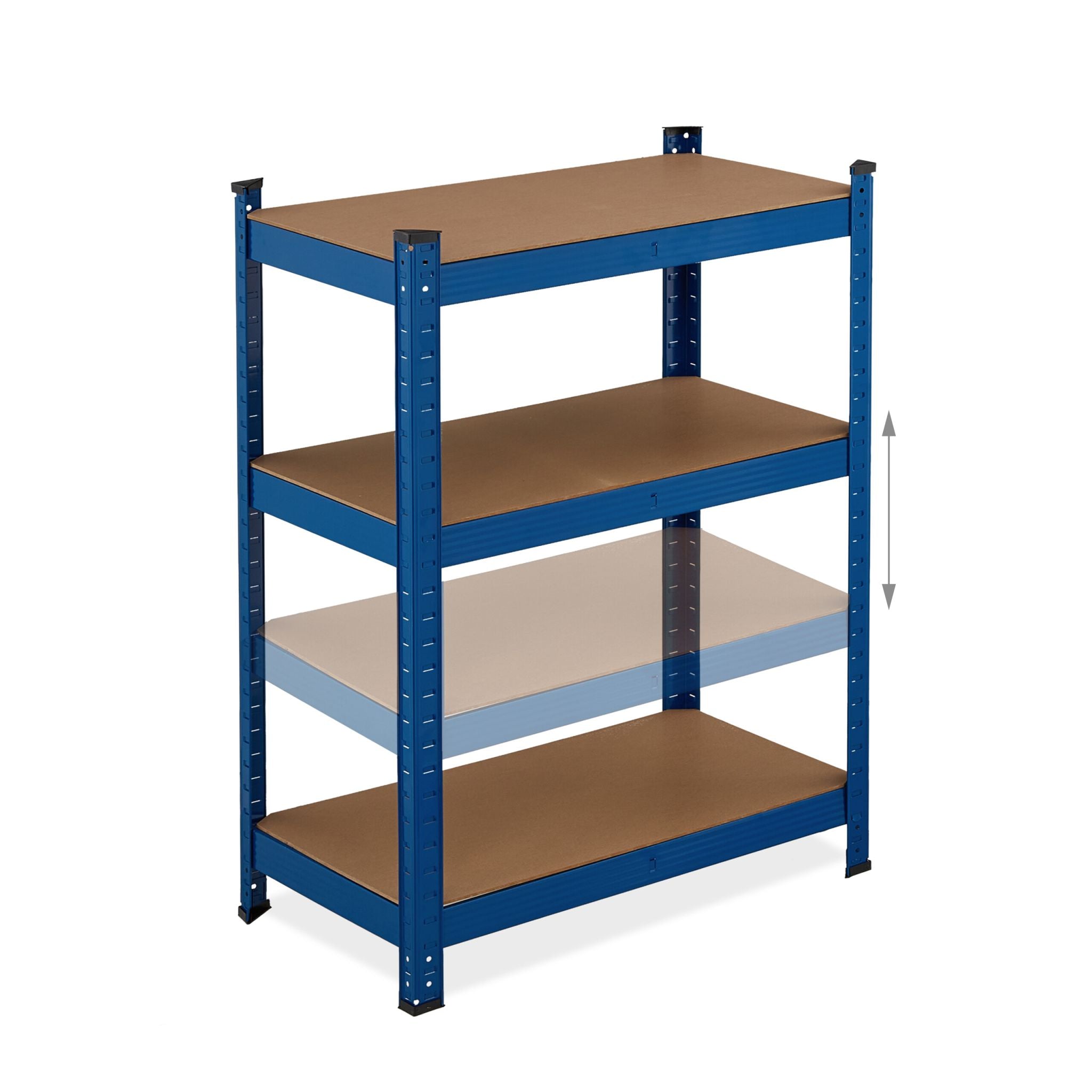 Schwerlastregal mit 5 Ebenen Blau-Hellbraun von Relaxdays