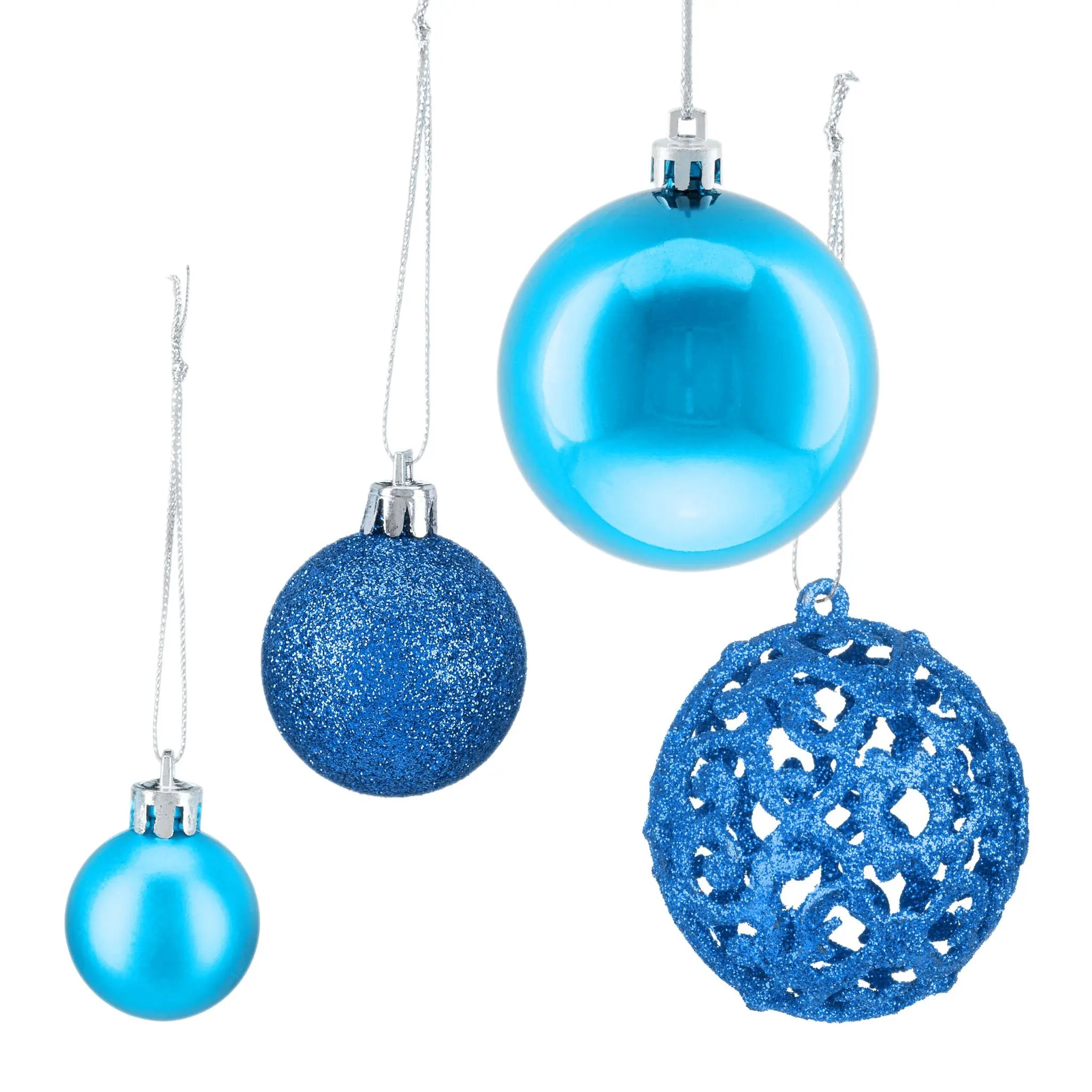 Weihnachtskugeln im 150er-Set Türkis-Silber von Relaxdays