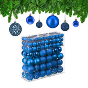 Weihnachtskugeln im 150er-Set Blau-Silber von Relaxdays