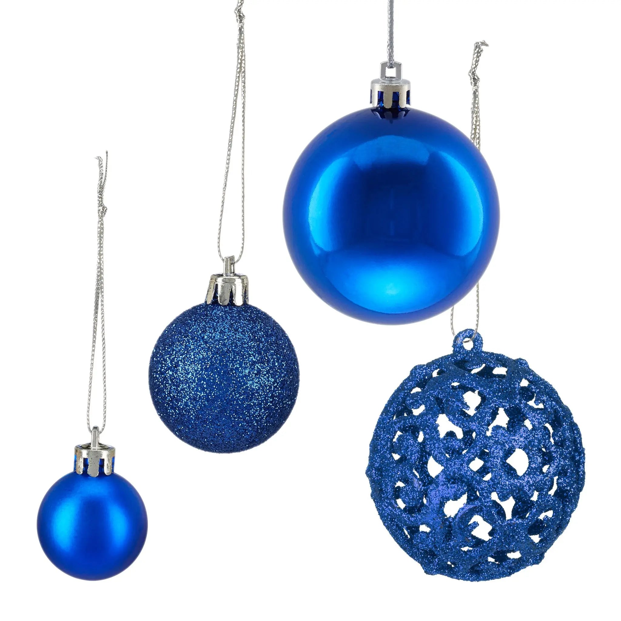 Weihnachtskugeln im 150er-Set Blau-Silber von Relaxdays