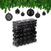 Weihnachtskugeln im 150er-Set Schwarz-Silber von Relaxdays