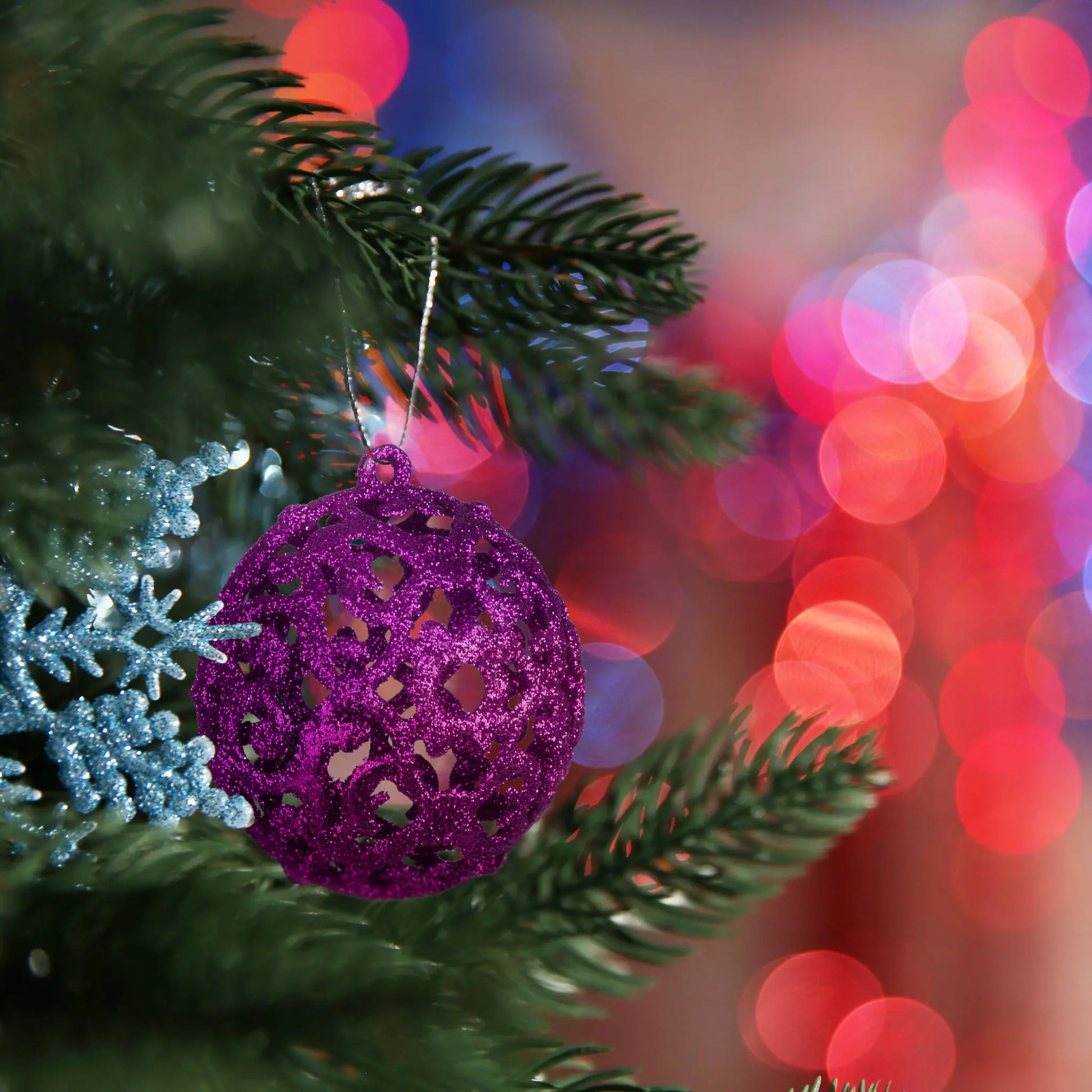 Weihnachtskugeln im 150er-Set Pink-Silber von Relaxdays