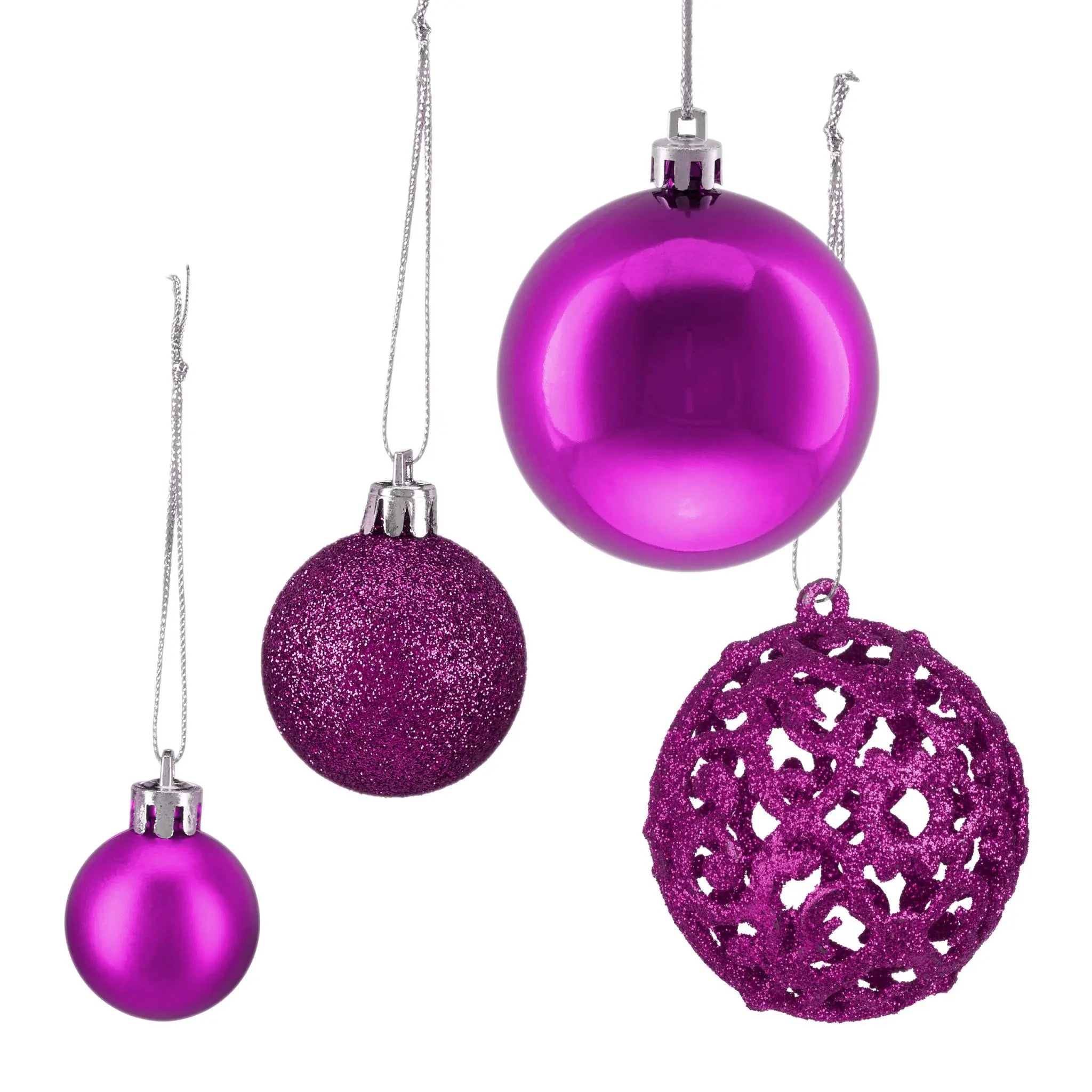 Weihnachtskugeln im 150er-Set Pink-Silber von Relaxdays