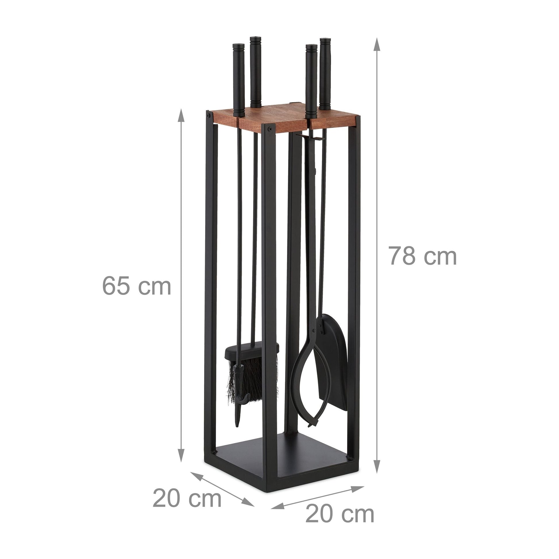 Kaminbesteck 5tlg. Braun-Schwarz von Relaxdays