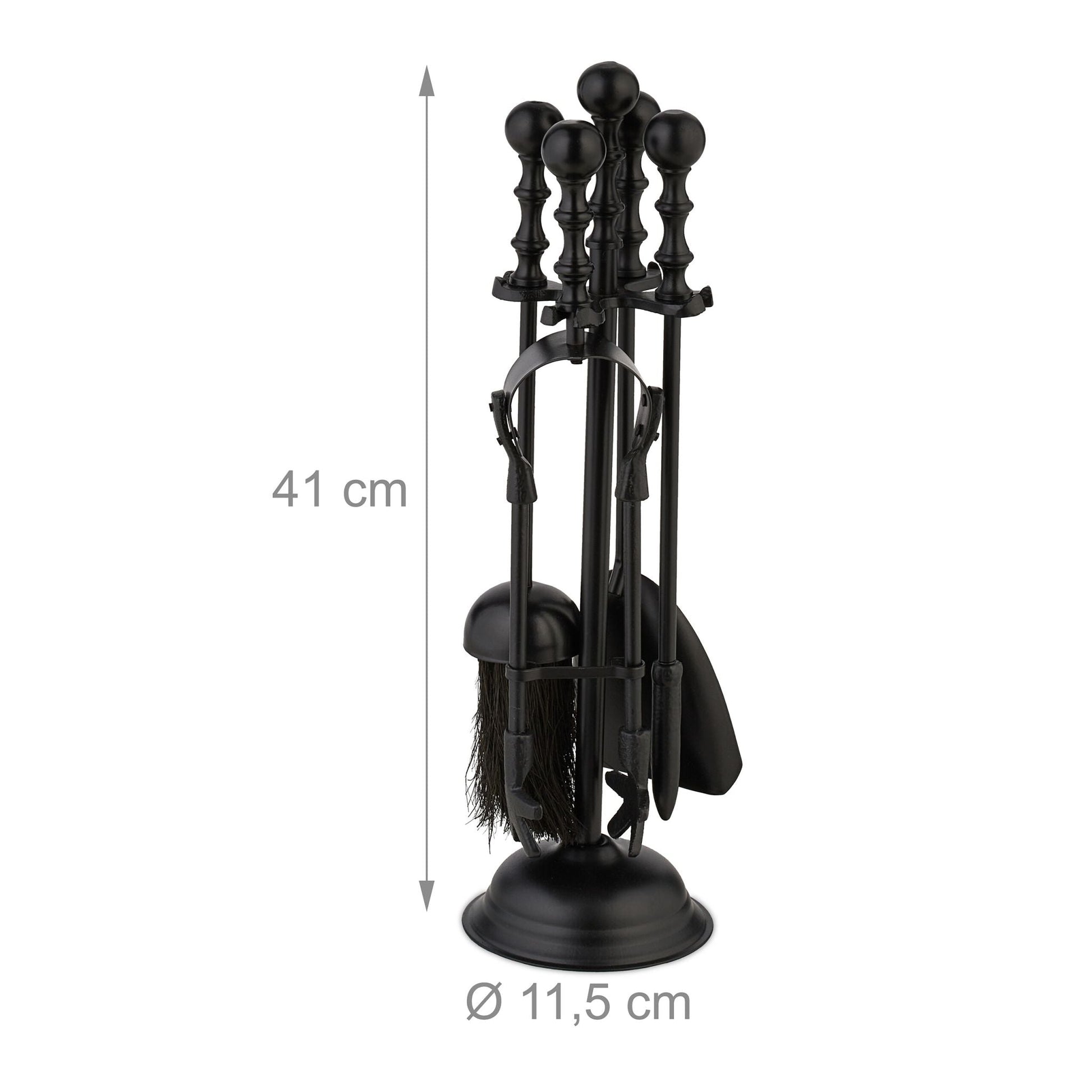 Kaminbesteck 5tlg. Schwarz von Relaxdays