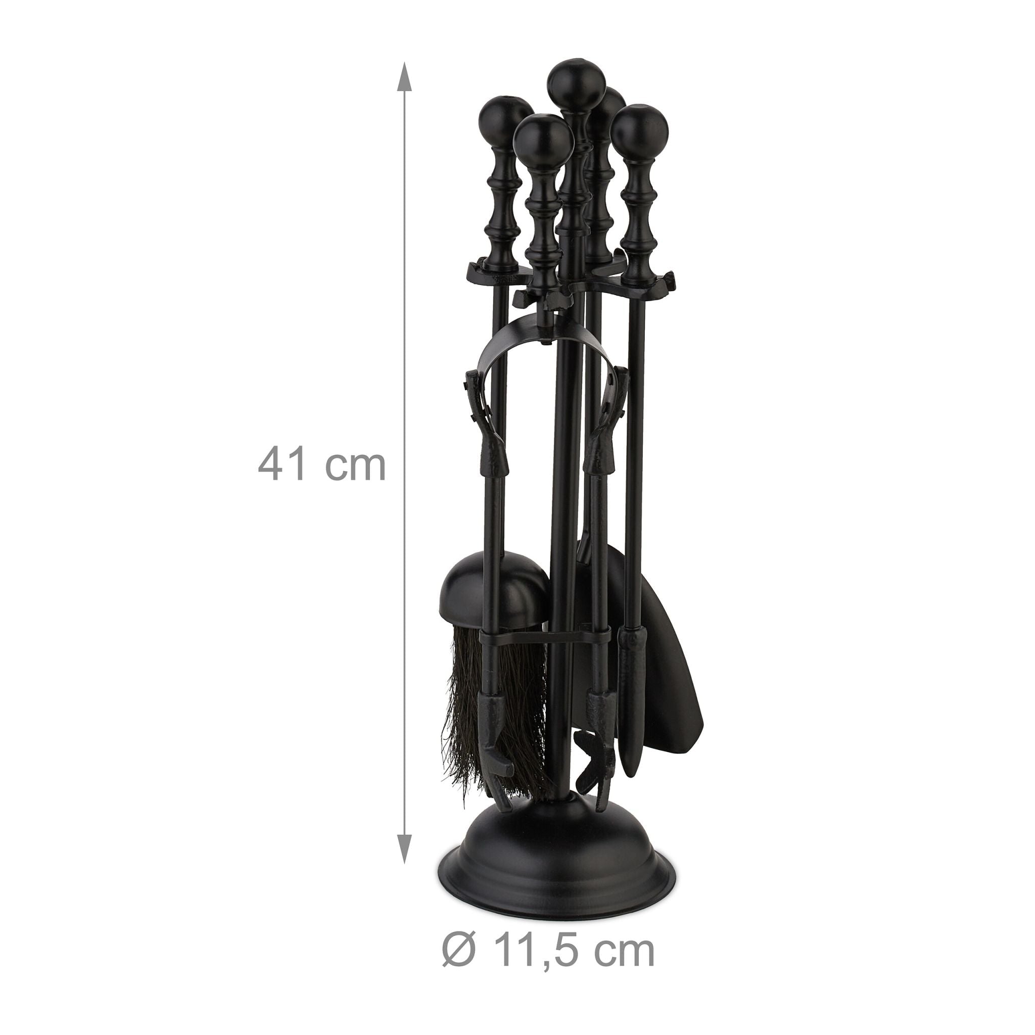 Kaminbesteck 5tlg. Schwarz von Relaxdays