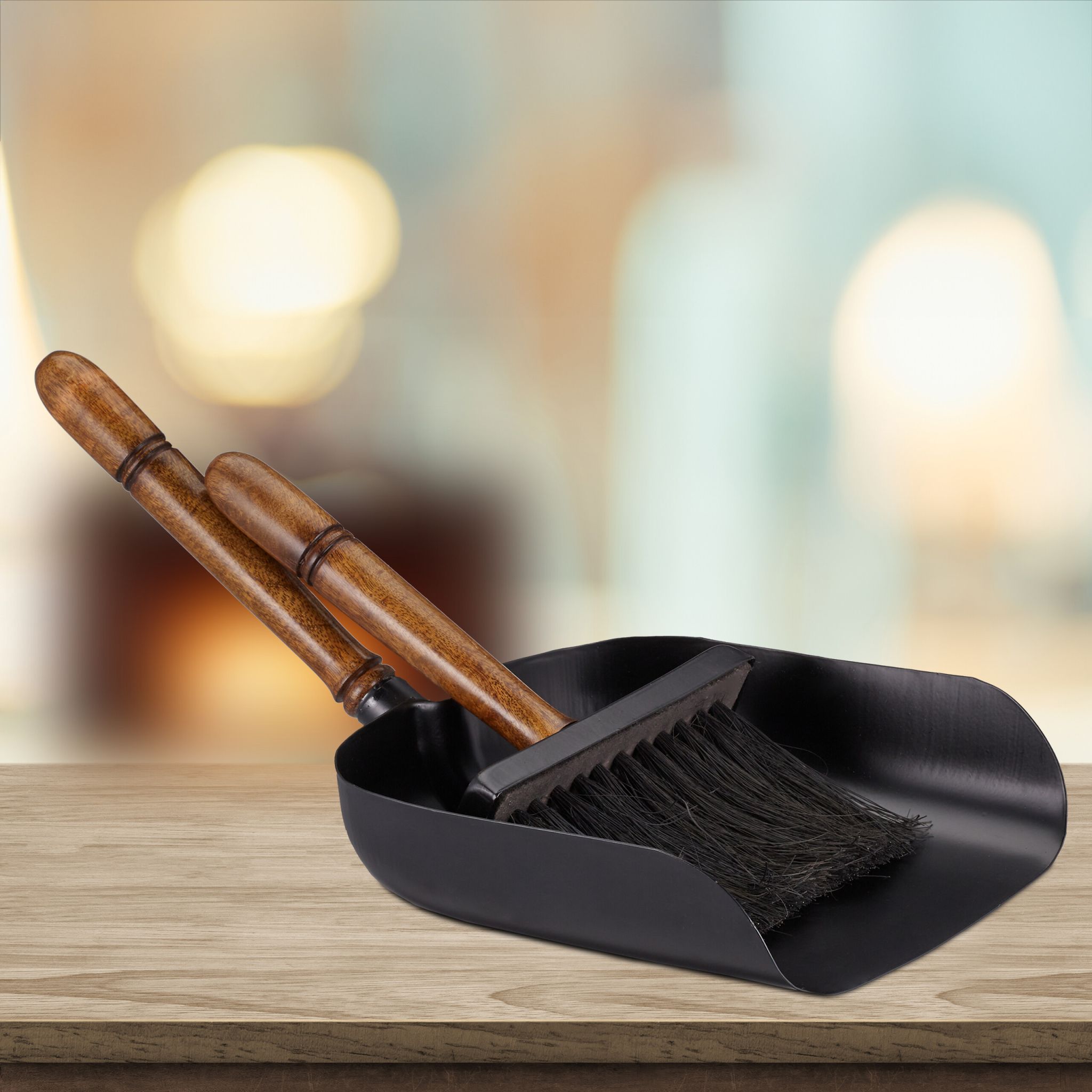 Kehrgarnitur für den Kamin Braun-Schwarz von Relaxdays