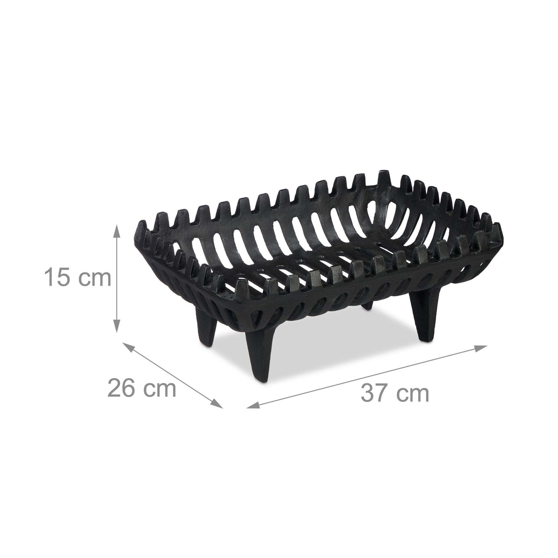 Kaminrost mit Standfüssen Schwarz von Relaxdays